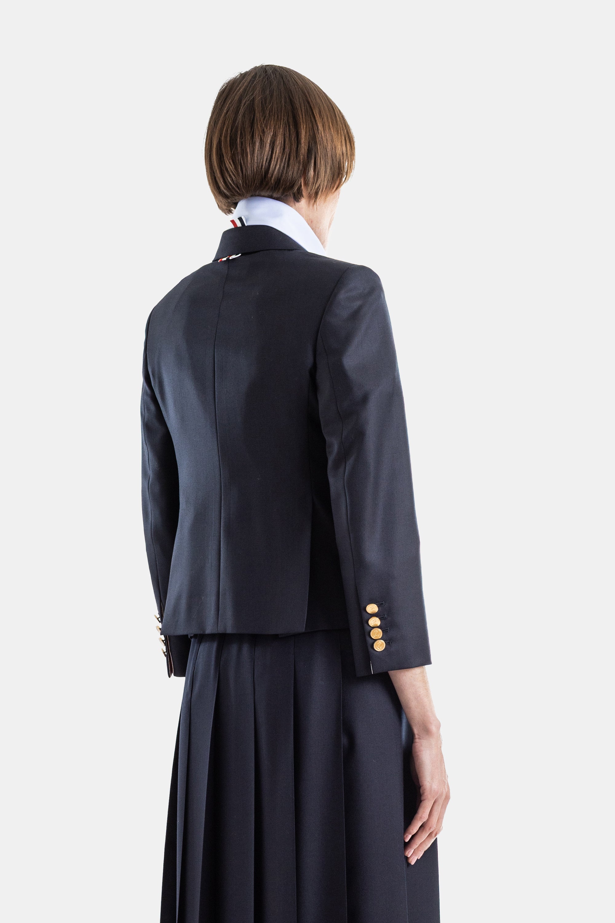 THOM BROWNE テーラードジャケット ネイビー サイズ1 ツイル ハイアームホール テーラードジャケット ネイビー Thom Browne