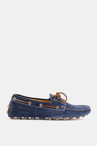 Gommino Suede Leather Boat Shoes in Blue - EU 41