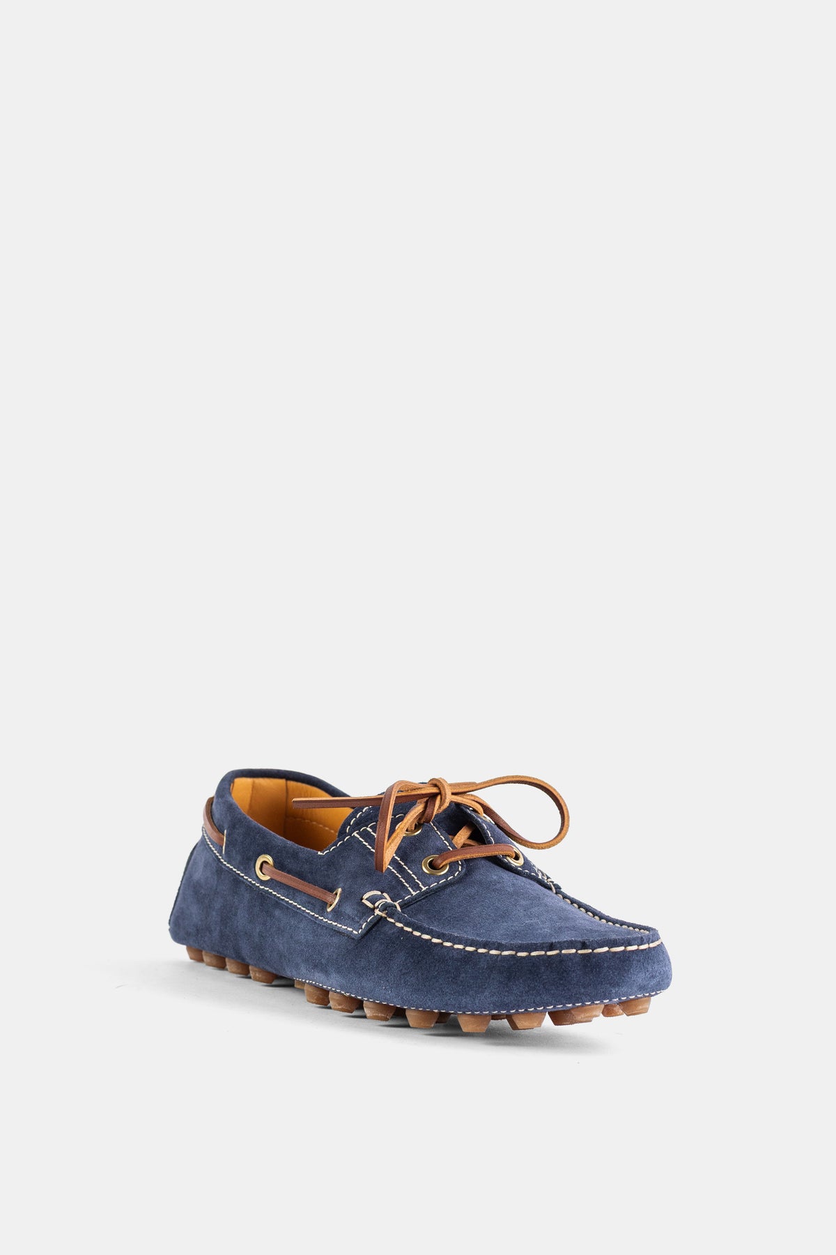 Chaussures bateau Gommino en cuir suédé bleu