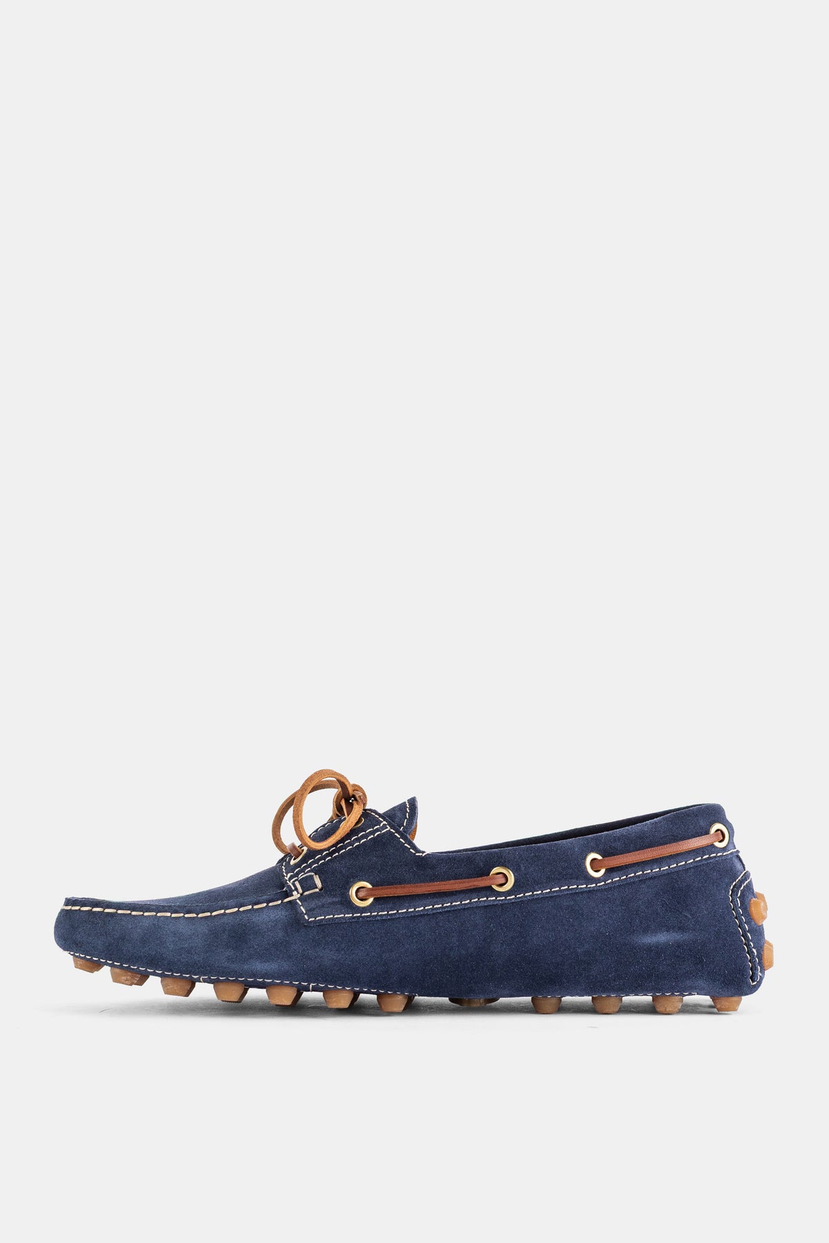 Chaussures bateau Gommino en cuir suédé bleu