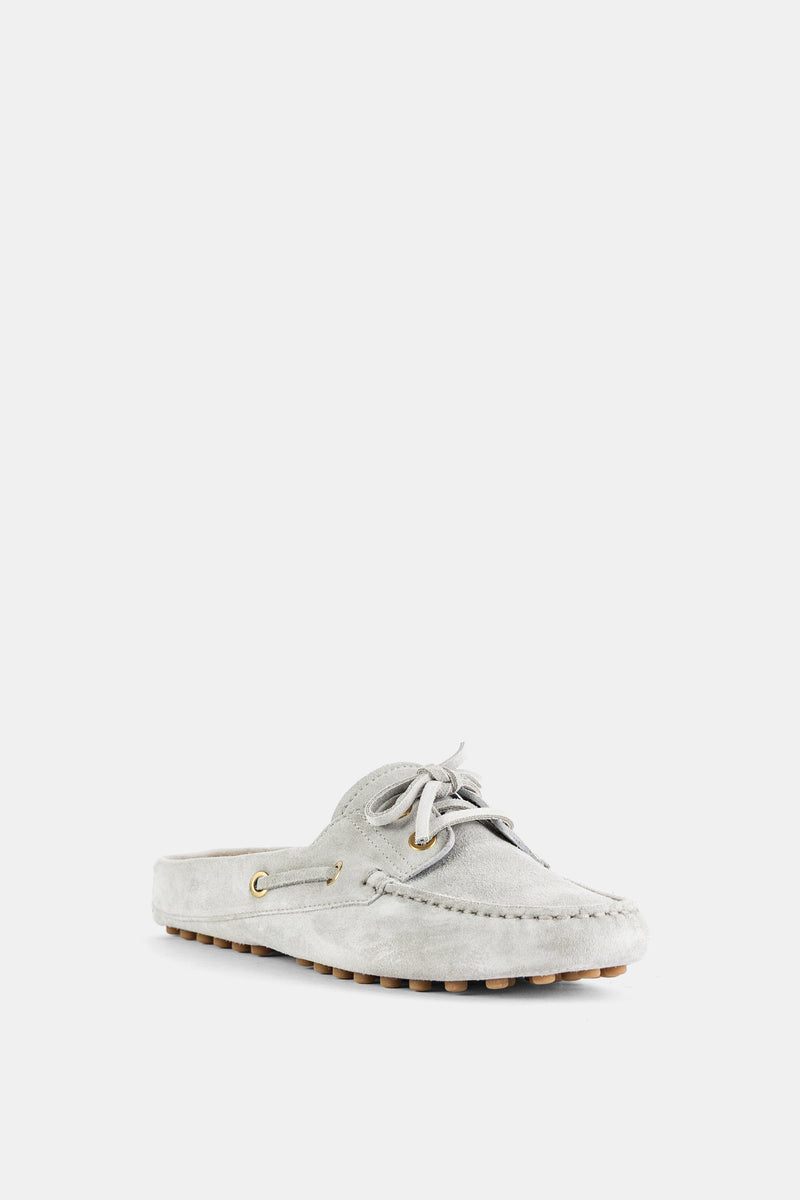 Gommino Lace-Up Mule Suede Light Grey Tod's