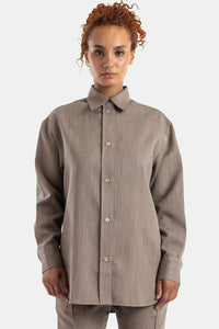Chemise oversize taupe chinée - IT 38